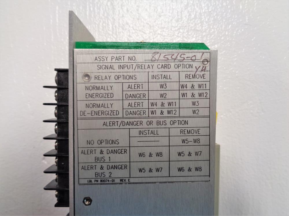 Bently Nevada XDCR I/O & Record Terminals Signal Input Alarm 81545-01